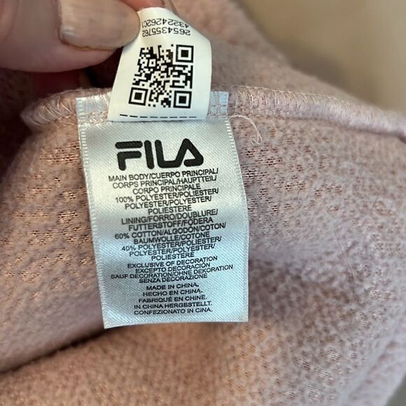 Fila szXL (seems smaller) pink pull over sherpa style hoodie GUC - Picture 6 of 10